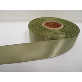 2 metres of 25mm Satin Ribbon Moss Dusky Sage Green Double Sided 25 mm 2.5cm