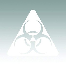 RDW Biohazard Symbol Sticker - Decal - Die Cut - Bio Hazard Radiation - White 4.00" x 3.61"
