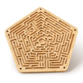 Labyrinth Board Game with Two Metal Balls,Wooden Marble Maze Games,Marbles-Balancing & Strategy Game, Brain Teasers Puzzle Toy Gifts for Kids Teens Adults