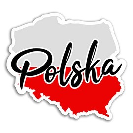 2 x 10cm Poland Map Vinyl Stickers - Flag Travel Sticker Laptop Luggage #17088 (10cm Wide)