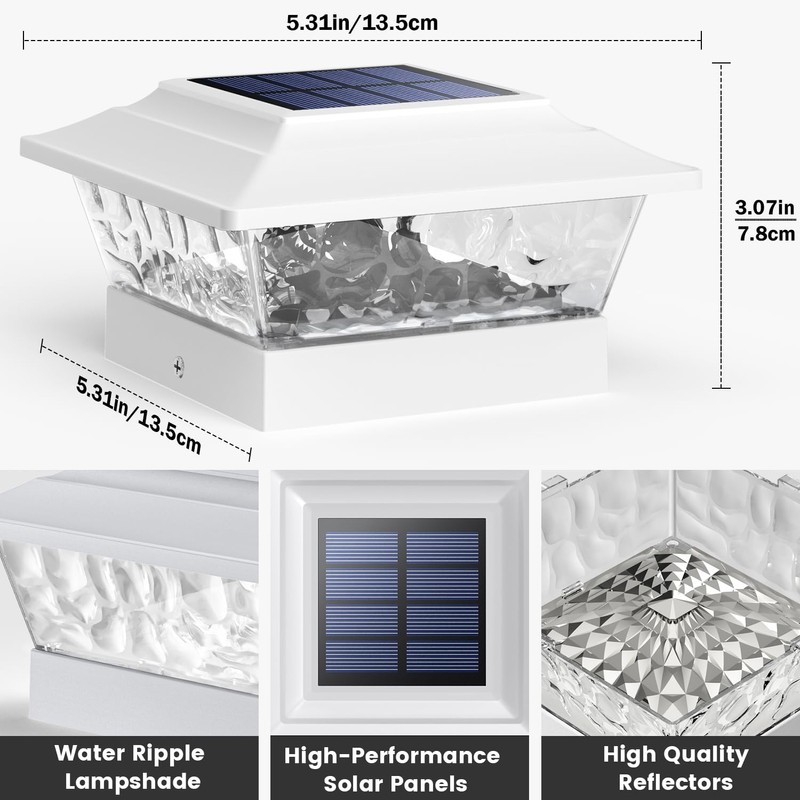 SIEDiNLAR Solar Post Lights Outdoor 12 LEDs 4 Modes Post