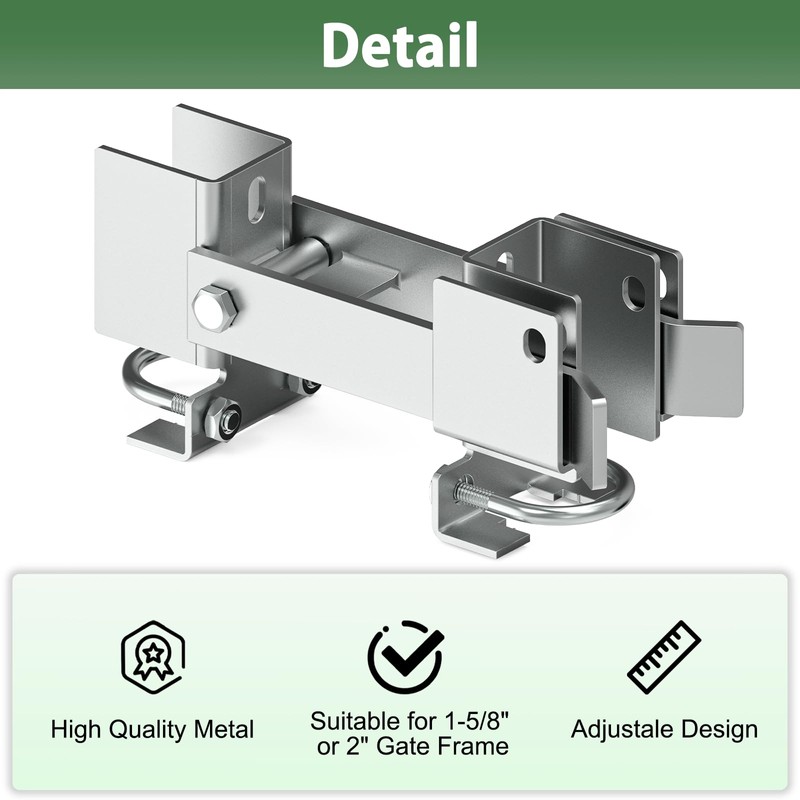 Fixirons Chain Link Fence Double Gate Latch for 1-5/8" or