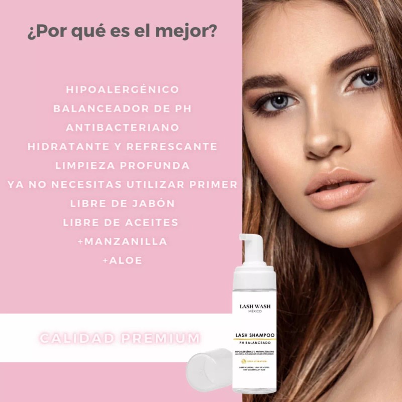Lash Wash México Kit Edición Especial Lash Shampoo+brocha+tarjeta De Cuidados