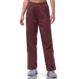 33,000ft Women's Rain Pants Lightweight Breathable Waterproof Pants Soft Windproof Overall Tousers for Hiking, Golf Dark Red
