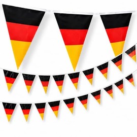 TK Gruppe Timo Klingler XXL 25 Metre Bunting Germany Garland Black, Red, Yellow (Gold) as Decoration Fan Item, Party Decoration for the World Cup 2026 Football World Cup (25 Metres)