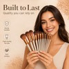 Glamza 12-Piece Make-up Brushes Set with Metal Case, Gold and