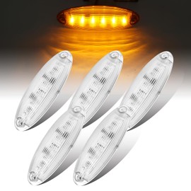 Ledvillage - Marcador de cabina de color ámbar transparente para 2008, 2009, 2010, 2011, 2012, 2013, 2014, 2015, 2016, 2017, 2018, 2019, Freightliner Cascadia, camión resistente, 12 V CC (5 PCPCPCs)