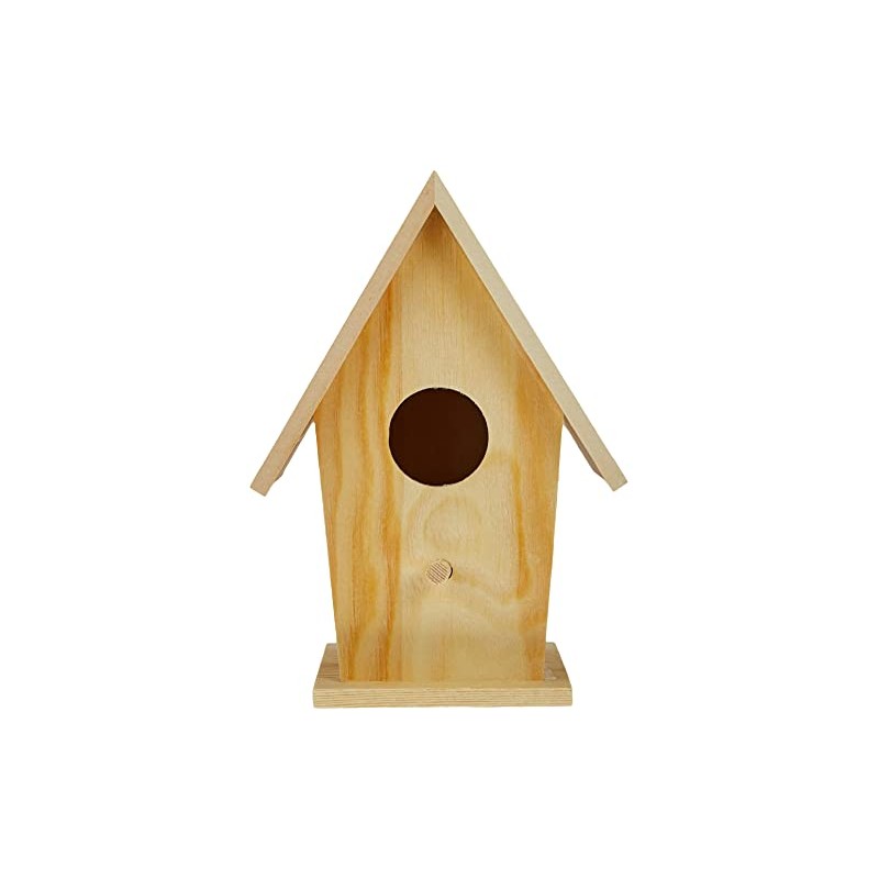 Glorex FSC Pine Wood Natural Bird House, 19 x 14.5