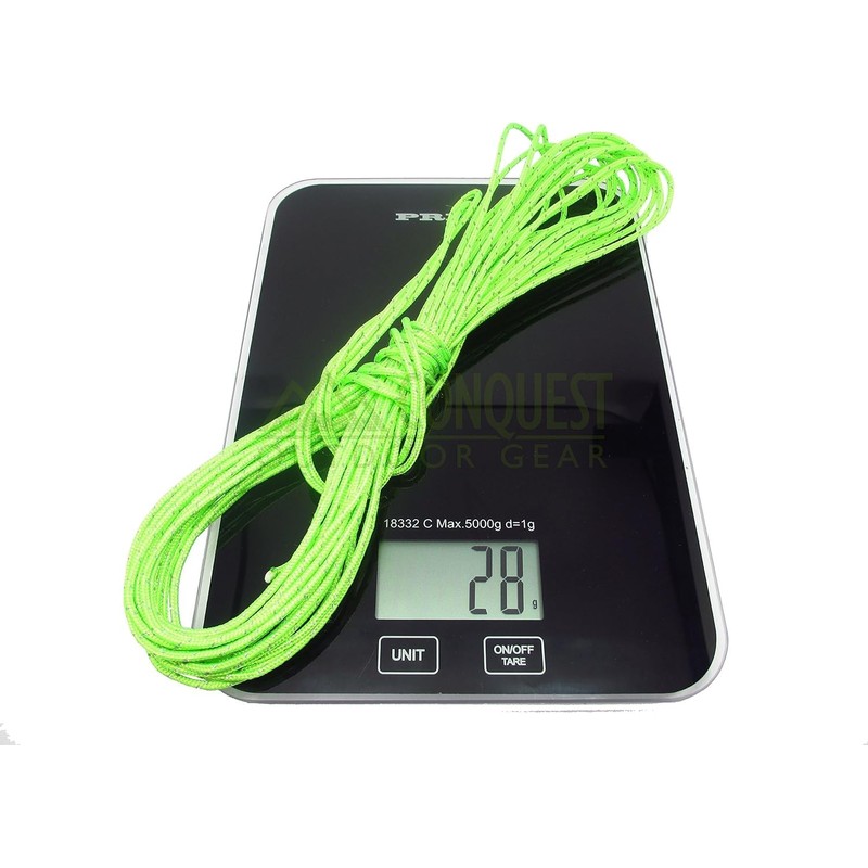 Ultra Light Dyneema Reflective Green Rope 2mm Diameter | 200kg