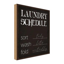 vianmo Holzschild 18x12 cm laundry schedule sort tody wash Deko Geschenk Holz Schild