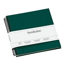 Semikolon Piccolino 364021 Spiral Photo Album, 17 x 17 cm, 20 Pages Cream White, Spiral Photo Book, Forest Green