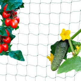 Relaxdays Trellis Net for Greenhouse, 180 x 360 cm, Trellis for Cucumbers, Tomatoes, Mesh Size 10 cm, Greenhouse Net, Green, Plastic, 180 x 360 x 0.1 cm