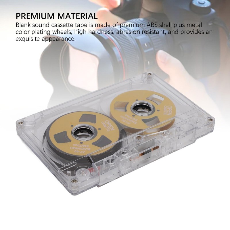 Blank Cassette Tape, 50 Minutes Sound Recording, Double-Sided Empty Tape,