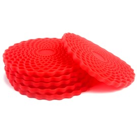 Red Drinks Coasters Set of 6 by Stone & Thyme - a UK Brand. Non Slip, Heatproof & Easy to Clean. Colourful Decorative Home Accessories that Protect All Surfaces.
