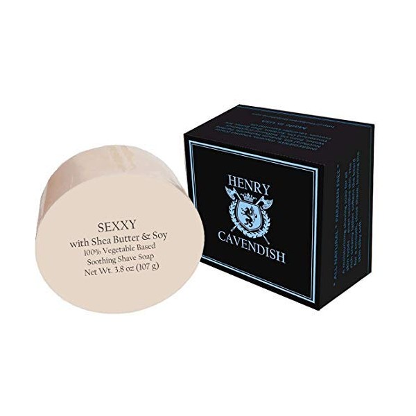 Henry Cavendish SEXXY Shaving Soap with Shea Butter & Coconut Oil. 3.8 oz Puck Refill. Mens Shave Soap. All Natural. Rich Lather, Smooth Comfortable Shave. For Ladies and Gentlemen.