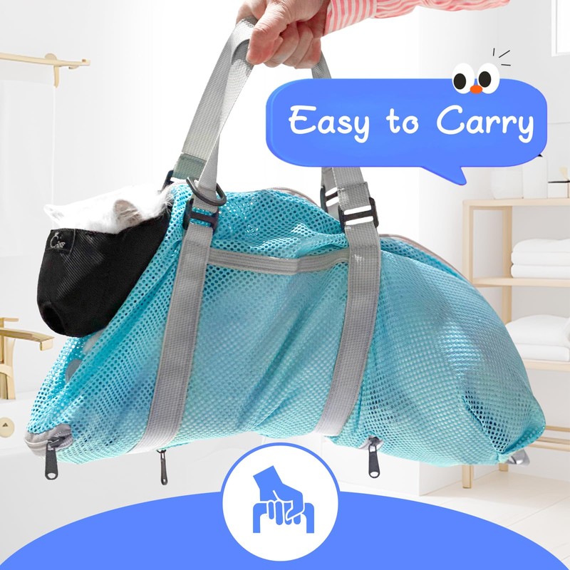 Cinf Cat Bathing Bag(Free Muzzle) Breathable Mesh Anti Scratch Adjustable