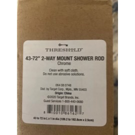 Threshold 2 Way Mount  Chrome Shower Rod 43”-72” brand new