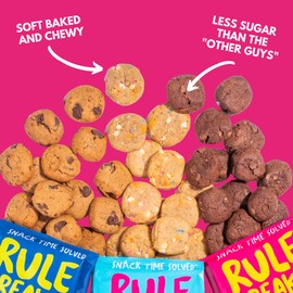 Rule Breaker Snacks Bites 6-Pack Variety Pack | Brownie, Blondie, Birthday Cake | Vegan, Gluten-Free, Dairy-Free, Nut-Free, Allergen-Free, Soy-Free | Great for School, Lunchbox, Office, Pantry | Soft-Baked, Better-For-You Cookie Bites | Pack of 6 4-oz Bags