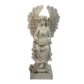 Northlight 17" Peaceful Angel on Pedestal Candle Holder Outdoor Statue