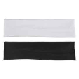 Tabanzhe 2PCS 6cm Wide Black White Headbands-Soft Plain Stretchy Head Band for Women Men Unisex Breathable Hair Band for Makeup Yoga Running Sports Exercise Gym