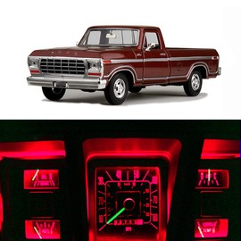 WLJH Super Bright Red Dashboard Instrument Cluster Panel Gauge Lights Backlighting Indicator Lamp Bulb Full Led Dash Light Kit For Ford F150 F250 F350 1967-1979, Pack of 8