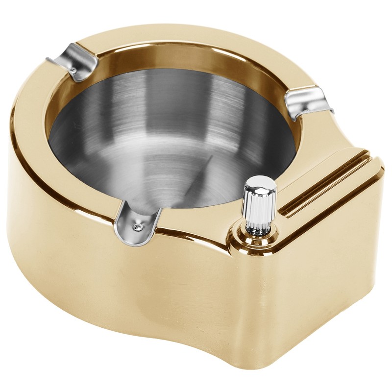 Stainless Steel Ashtray with Matches Lighter Function for Home Office