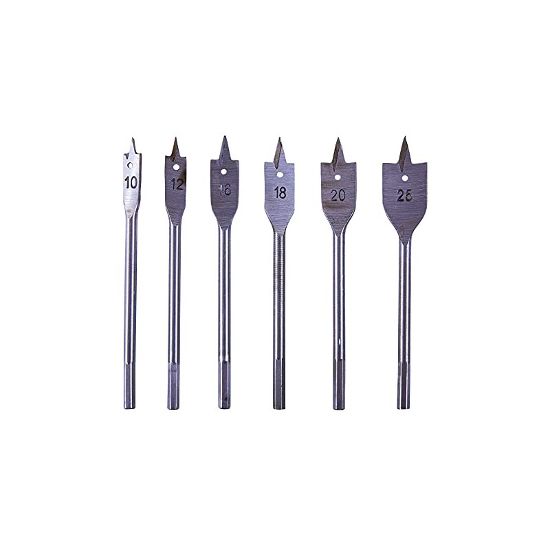 Amtech F1400 6 Piece Metric Flat Wood bit Set