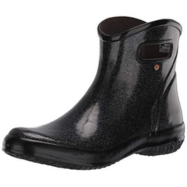 BOGS womens Rainboot Ankle Height Waterproof,Glitter Black,9