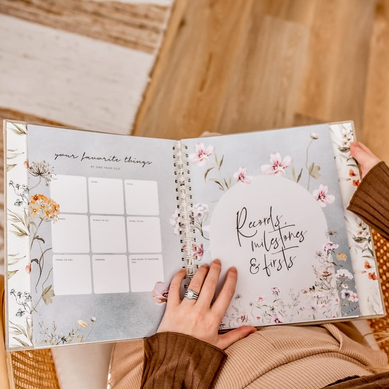 Peachly Baby Memory Book | Minimalist Baby First Year Keepsake