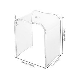 YUYFCC Clear Acrylic Bathroom Stool Modern Acrylic Shower Bench Freestanding Bath Bench Seat for Inside Shower Living Room Entrance Bedroom, 330.69 lbs Weight Capacity, Clear