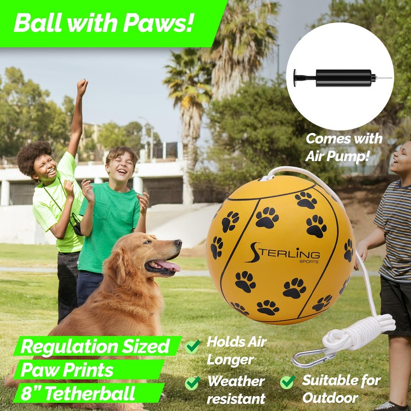 STERLING Sports Heavy Duty Tetherball Set with Pole, Ball &