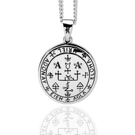 Sigil of the Archangel Uriel Pendant Necklace, Seal, Occult, Ritual, Free Engraving,Solid 925 Sterling Silver,Quality - KIMNKIM D2-2