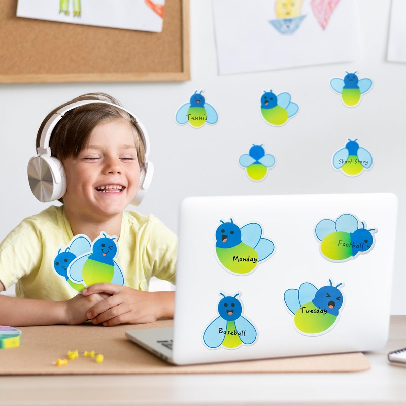 600 Sheets Cute Firefly Sticky Notes Insect Animals Firefly Shape
