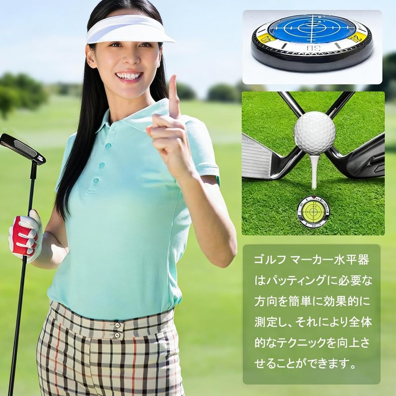 BTtime Golf Marker, Leveling Device, Round Level for Putting, High