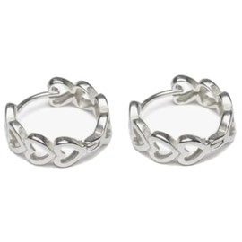 Vlnet | Kleine mehrherzige Ohrringe | kleiner Ring mit vielen Herzen | versilbert | Handarbeit | Nickelgeprüft