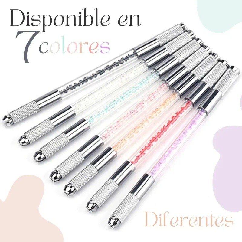 Pluma Inductora Punta Doble Microblading Manual Para Cejas Color Al