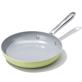 CookinCraze Nonstick Ceramic Frying Pan 8 Inch for Induction Cooktops - Non Toxic, PTFE/PFOA/PFAS Free, Oven & Dishwasher Safe up to 500°F - Mini Skillet with Stay-Cool Handle - Avocado Green