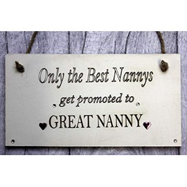 MadeAt94 Christmas Plaque Gift Only the Best Nanny Grandparents Engraved Baby Announcement Great Nanny