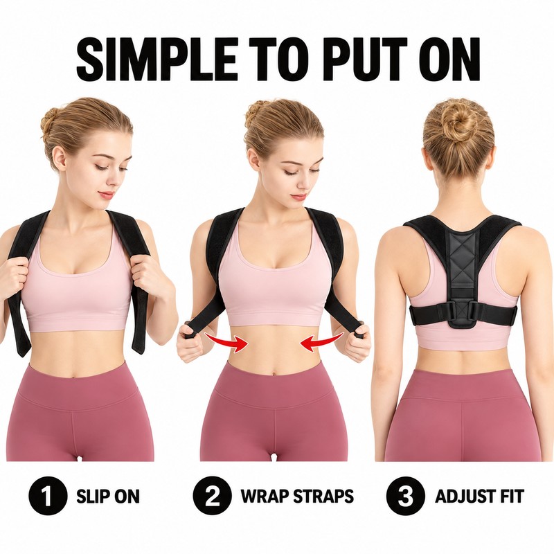 2 Pack Adjustable Unisex Posture Support Braces, Upper Back and