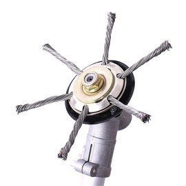 WUFCIYBO Grass Petrol Weed Eater Head Strimmer Head Indestructible Garden Lawn Mower, Strimmer Wire Brush Head with Knotted Wire, 24.5mm for Brush Cutter Attachment Replacement Tool (7inch)