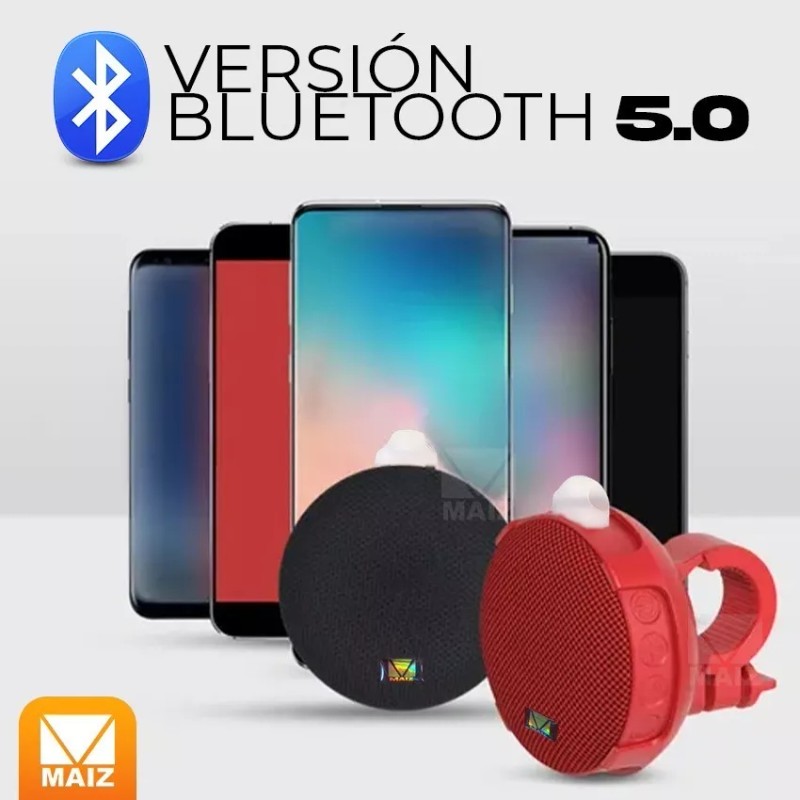 Maíz Mini Bocina Bluetooth Recargable Usb Soporte Moto Bicicleta