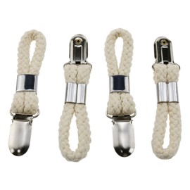 Wantane-Cotton Loop Towel Clip Braided Cotton Loop Towel Metal Clip Towel Clips Braided Suitable for Home, Bathroom, Kitchen, etc-4PCS