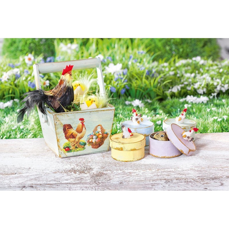 VBS Basket with Handle, Raw Wood, Approx. 11 x 11