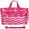 World Traveler Chevron 19-inch Duffel Bag, Fuchsia White