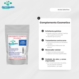 Acido Salicilico I Complemento Cosmetico De Uso Externo I En Bolsa Resellable I 100 Gramos