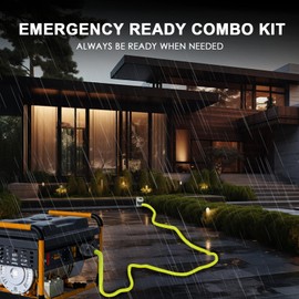 Campzlly 30 Amp Generator Cord 50FT and Power Inlet Box, NEMA L14-30P/L14-30R 125/250V Twist Lock Connector with Pre-Drilled NEMA L14-30P Generator Inlet Box for Generator to House, ETL Listed