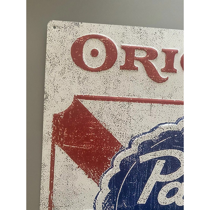 Pabst Blue Ribbon PBR Beer nostalgic metal tacker tin sign