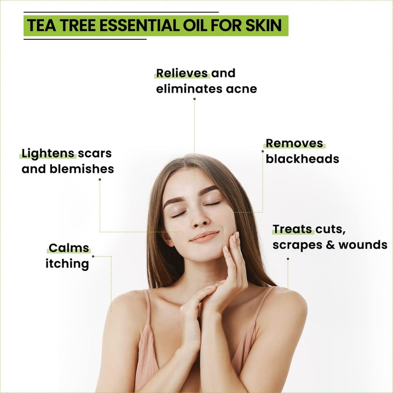 Rey Naturals Tea Tree Essential Oil for Skin, Hair and