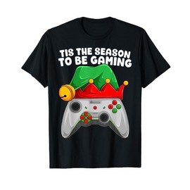 Tis the Season to be Gamer Christmas Video Player T-Shirt, black