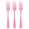 100 Pcs Pink Plastic Forks, Pink Plastic Silverware, Heavy Duty